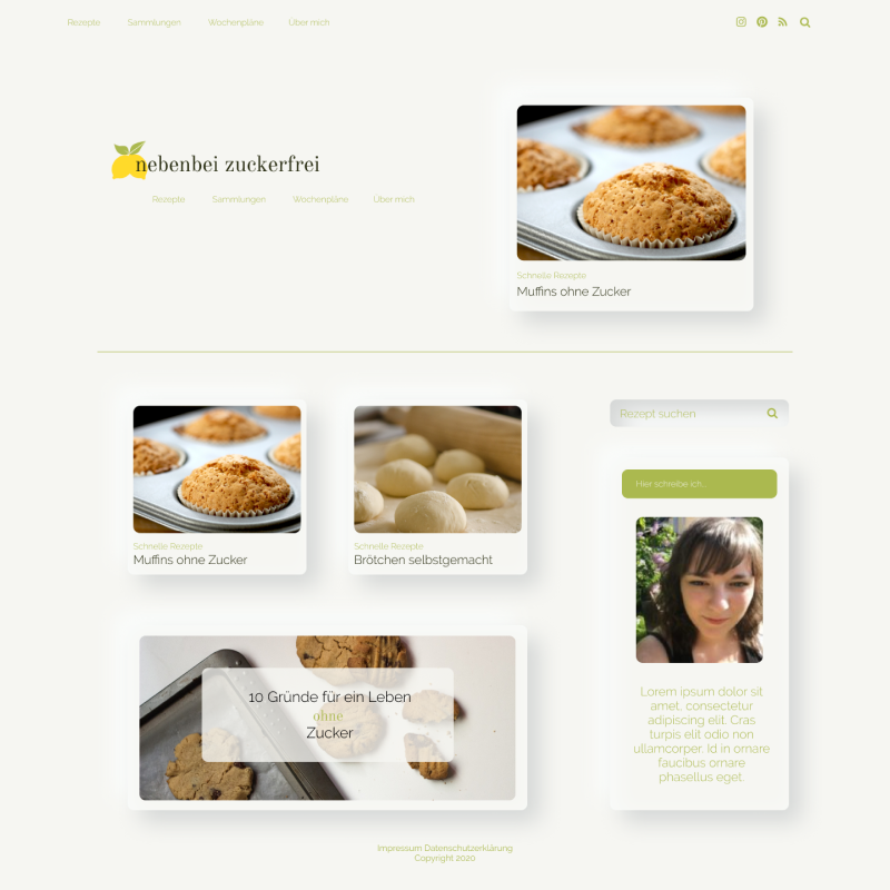 Webdesign nebenbei zuckerfrei neumorph