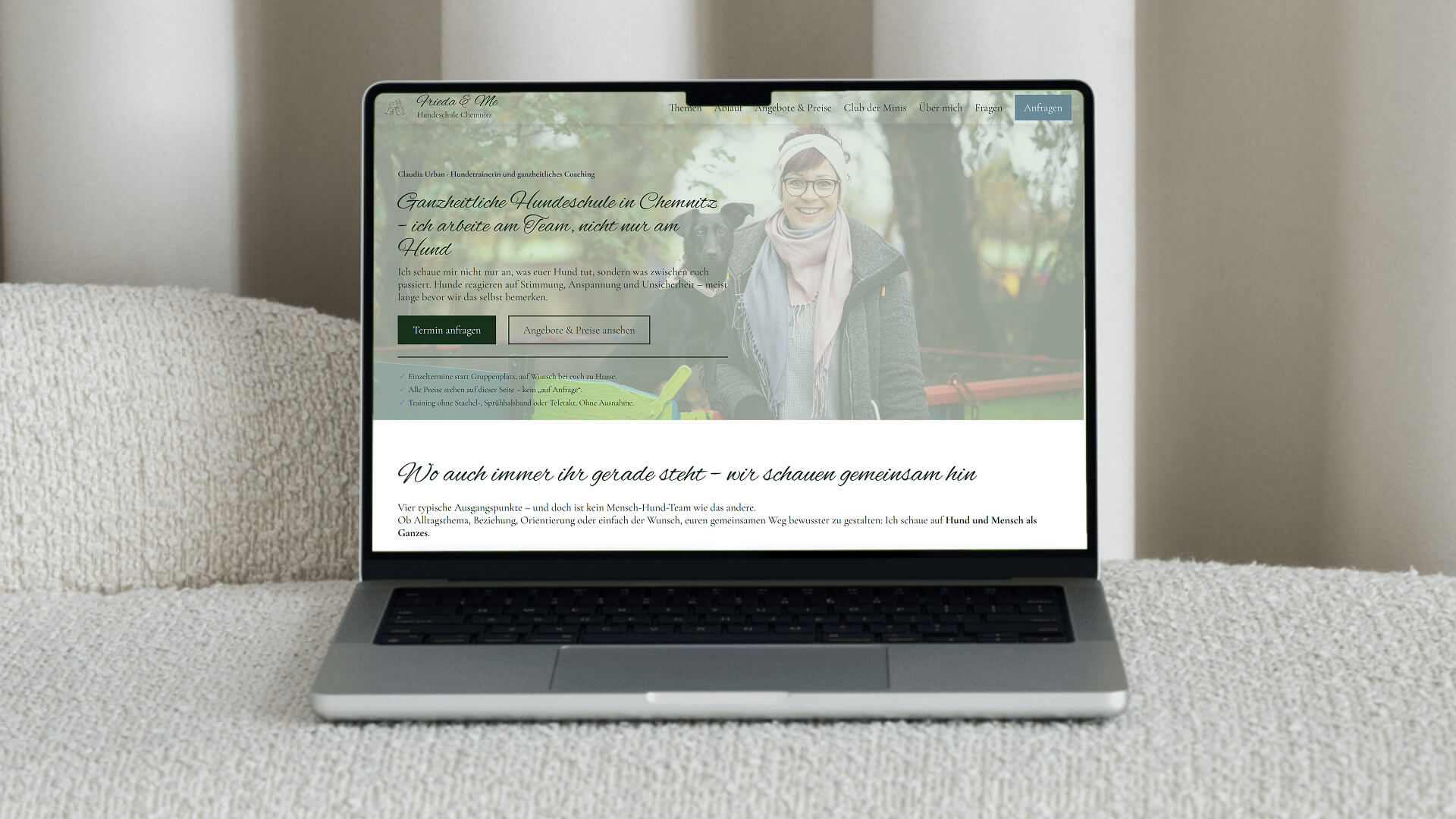 Fallstudie Webdesign für Hundeschule Frieda&Me